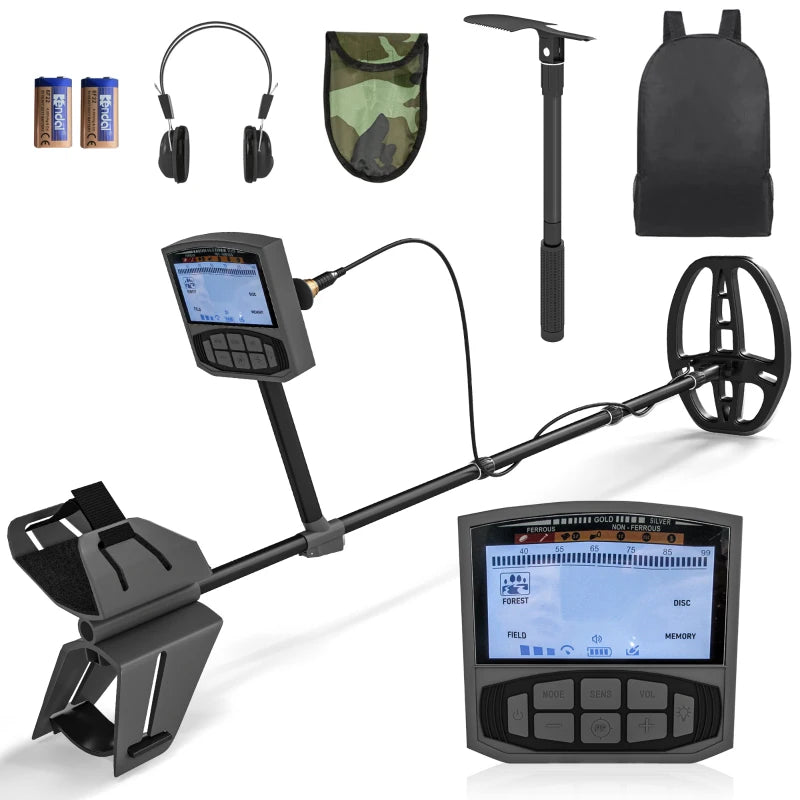 Professional Metal Detector with 5 Modes, IP68 Waterproof and Backlit LCD Display