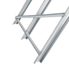 DURHAND Folding Triangular Metal Wood Cutter Stand with Serrated Teeth, 83x83x79 cm, Silver