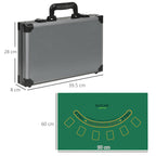 10 Player Poker Set with 400 Chips, 2 Decks of Cards, 5 Dice, Mat and Grey Case