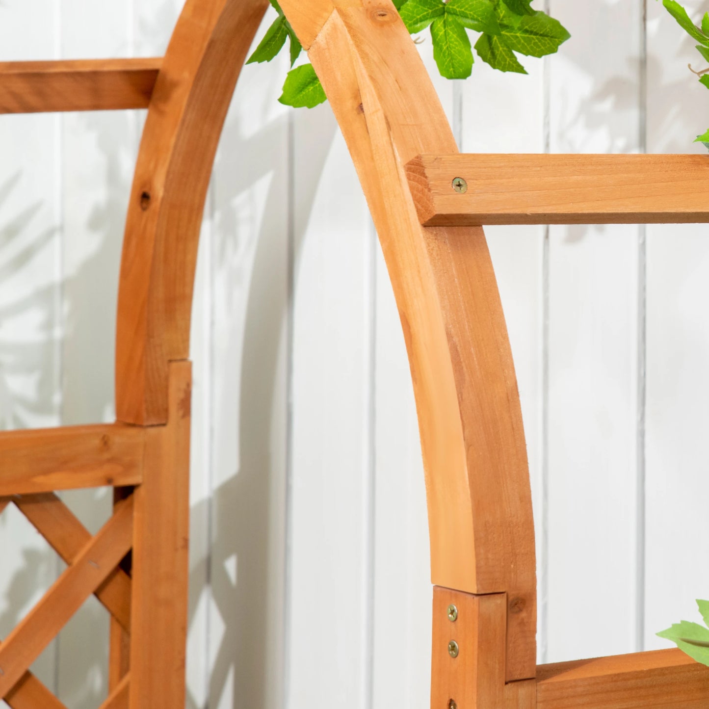 Outsunny Outdoor Fioriera Cable Fund in brown fir with decorative arch and grateful for climbing, 83x36x152 cm