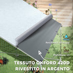 12m² Chicken Run for 12-18 Animals with Waterproof Roof, Feeder and Perch, 3x4x1.9m, Silver