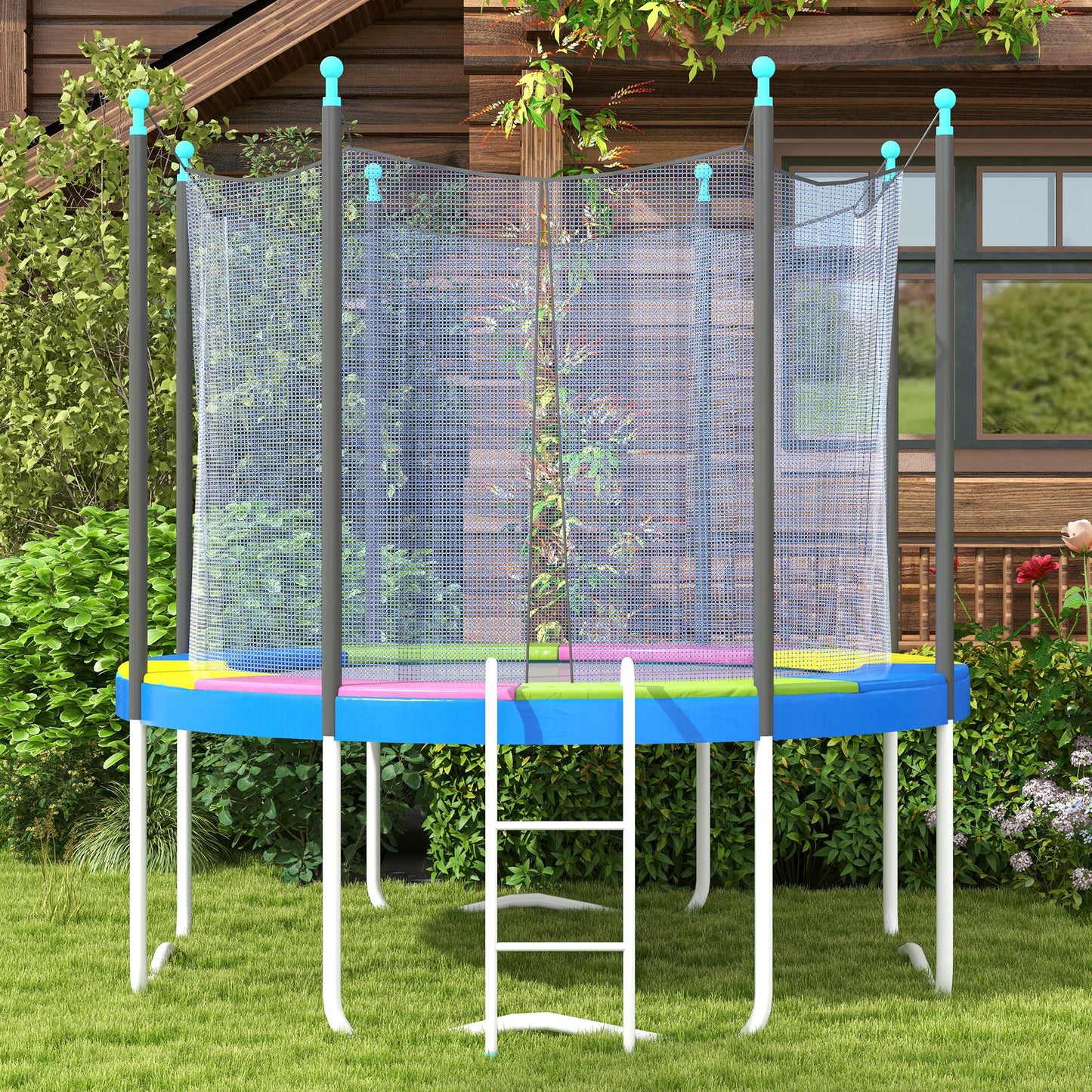 Trampoline Cover Ø244x30 cm Foldable and Portable, in Plastic, PE and Foam, Multicolor