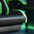 Gaming Chair with Adjustable Height and Reclining Backrest, 65x65x121-129 cm, Black and Green