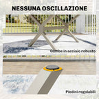 Extendable Garden Table for 8-10 People, in Aluminum and Steel, 154/214x85x73 cm, Gray