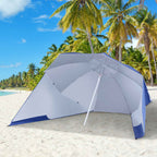 Outsunny 2-in-1 Parasol Tent with UV 50 Protection, Polyester and Iron, 2x2.2 m, Blue