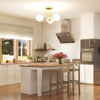 Vintage Ceiling Lamp with 3 Light Points, G9 Sockets, 42x42x26.5 cm, Gold