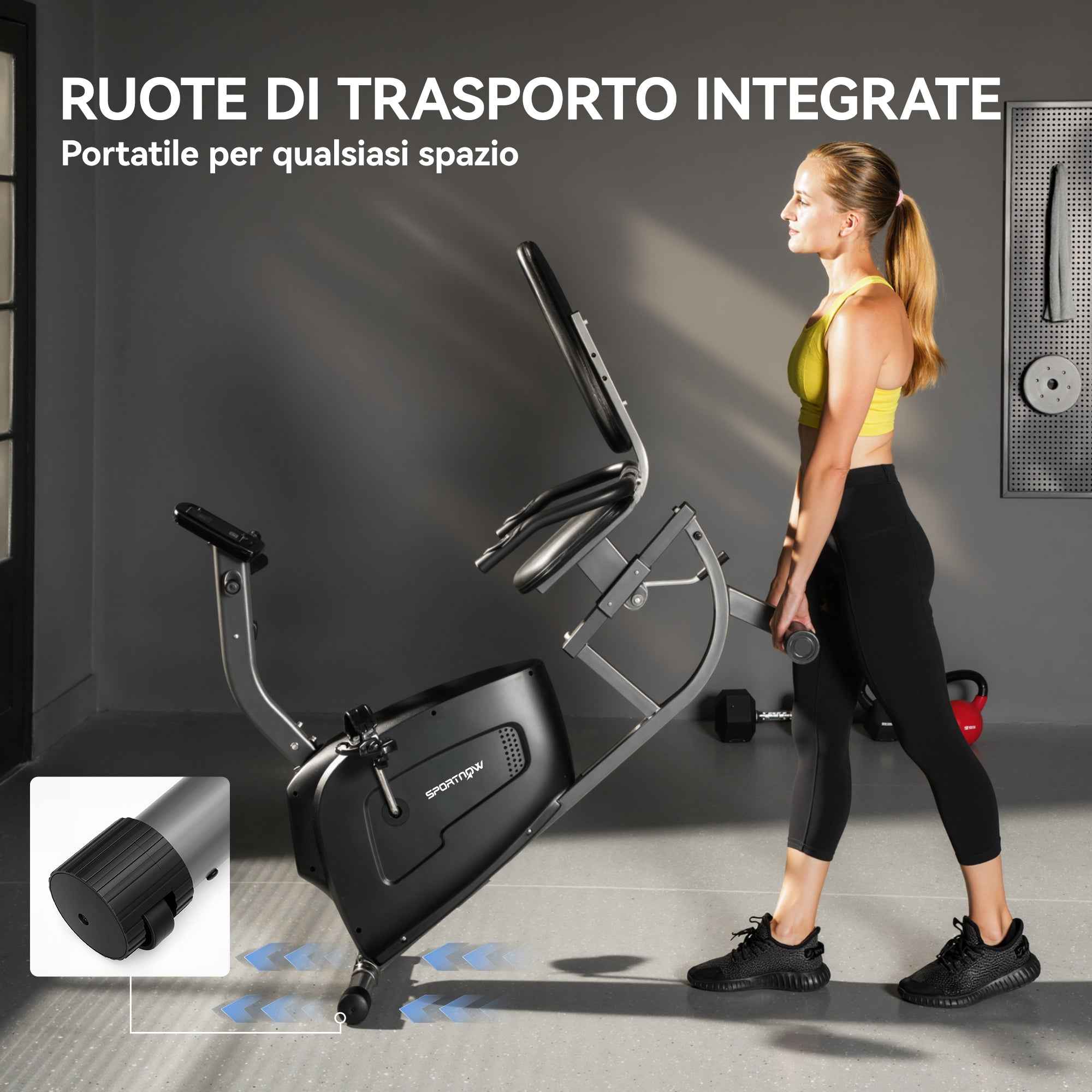 SPORTNOW Recumbent Home Exercise Bike with 8 Levels of Magnetic Resistance, Heart Rate Measurement, Adjustable Seat