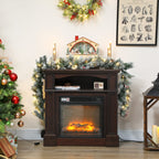 Christmas Garland Ø25x180 cm with 50 LED Lights, Berries and Pine Cones, in Plastic and Metal, Green and White