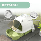 Closed Cat Litter Box with Removable Tray, Scoop and Activated Carbon Filter, Multicolor