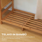 HOMCOM Bamboo Coat Rack with 6-Tier Shelf and Coat Hook, 90x30x145 cm, Natural Wood