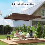 Outsunny Gazebo Pergola Roof with 10 Drainage Holes in Polyester, 250x255cm, for 3x3m Pergola, Coffee