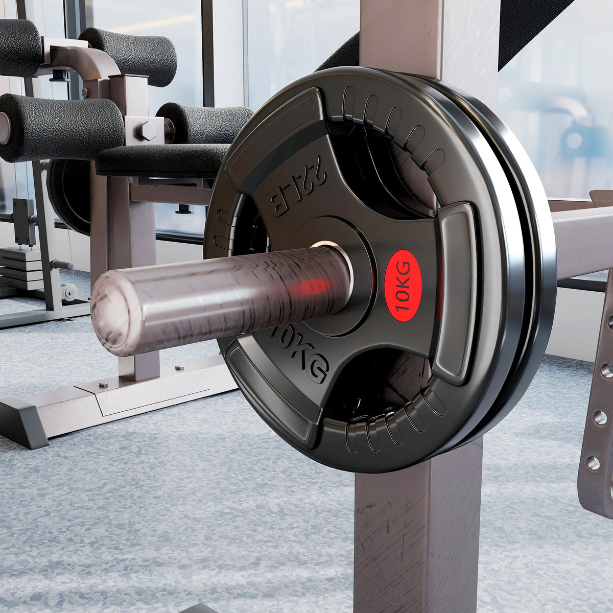SPORTNOW Set of 2x10 kg Weight Plates with 5 cm Hole and 3 Handles, Steel with Plastic Coating, Black