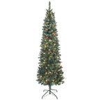 Illuminated Christmas Tree with 300 LED Lights, 55 Pine Cones and 55 Berry Bunches, Ø75x210 cm, Green and Silver
