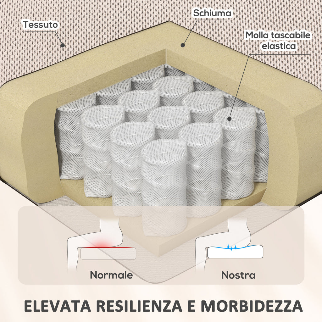 Lift Massage Reclining Chair with 2 Pockets and Remote Control, 93x104x105 cm, Beige
