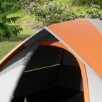 2-Person Camping Tent with Mesh Window and Hook, in Polyester, 210x150x110 cm, Gray and Orange