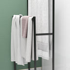 Freestanding 2-Arm Metal Towel Rack, 66x20x110 cm, Black