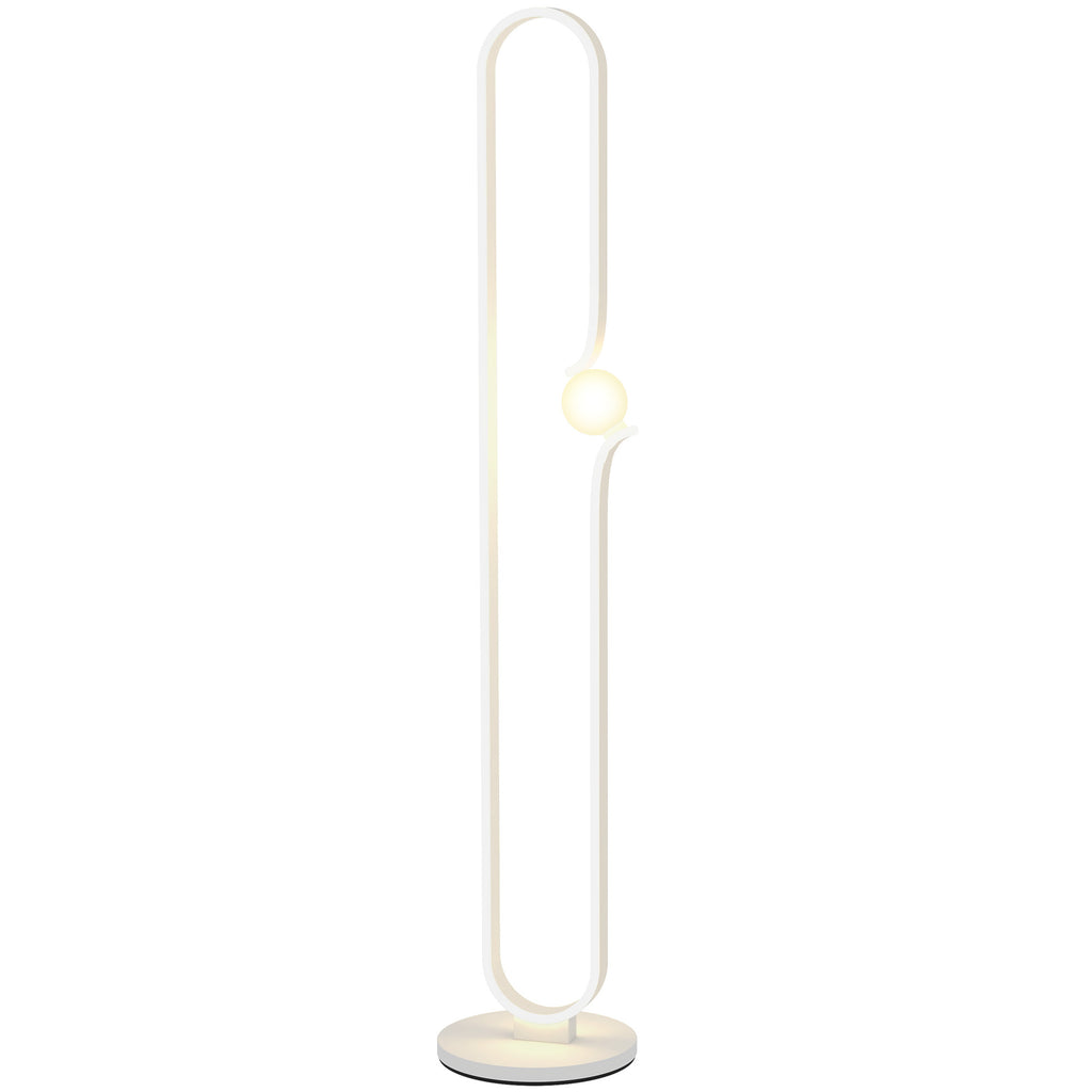 LED Floor Lamp in the Shape of a Musical Note with Adjustable Brightness and Pedal, 28x28x145 cm, White