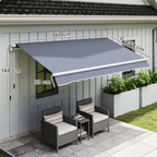Outsunny Outdoor Awning with Retractable Arms and Crank Opening, 360x250 cm, Grey