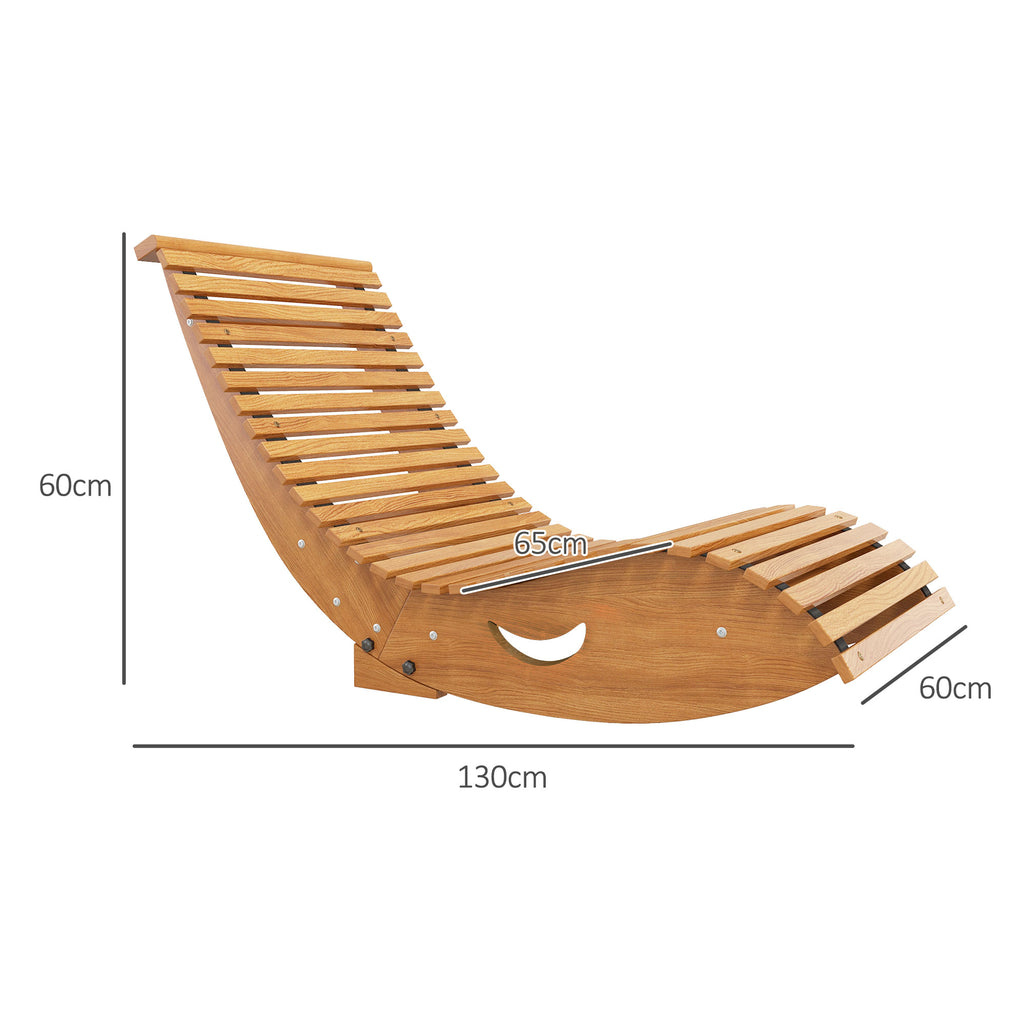 Outsunny S-Shaped Garden Rocking Chair with Ergonomic Seat, Made of Fir and Pine Wood, 130x60x60 cm