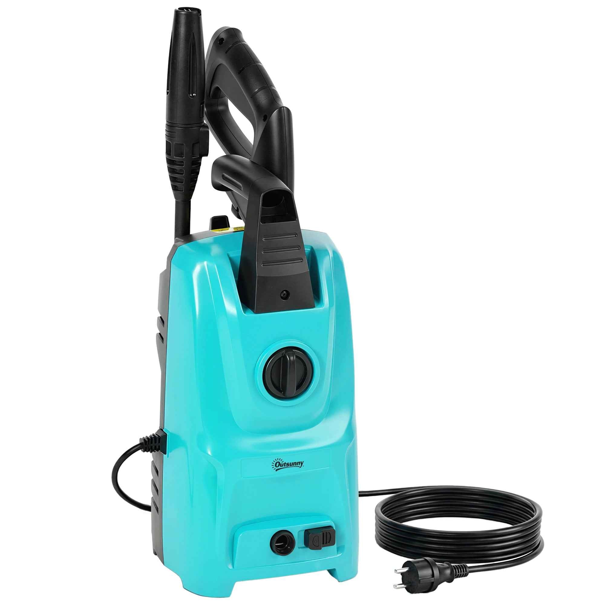 Outsunny 1500W High Pressure Washer with Adjustable Nozzle and Cleaning Kit, 20.5x19x40.4 cm, Blue