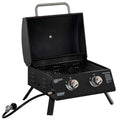 Outsunny Folding Gas Barbecue with Lid, Thermometer and 2 Steel Burners, 55x46.5x41 cm, Black