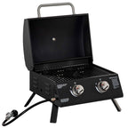 Outsunny Folding Gas Barbecue with Lid, Thermometer and 2 Steel Burners, 55x46.5x41 cm, Black