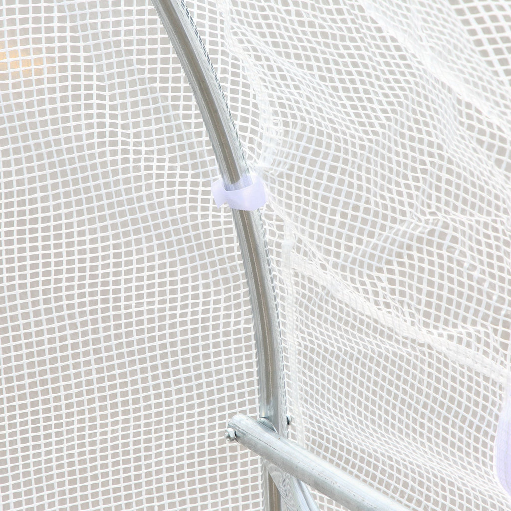 Outsunny 4x2x2m Tunnel Greenhouse with Steel Frame and White Polyethylene Cover
