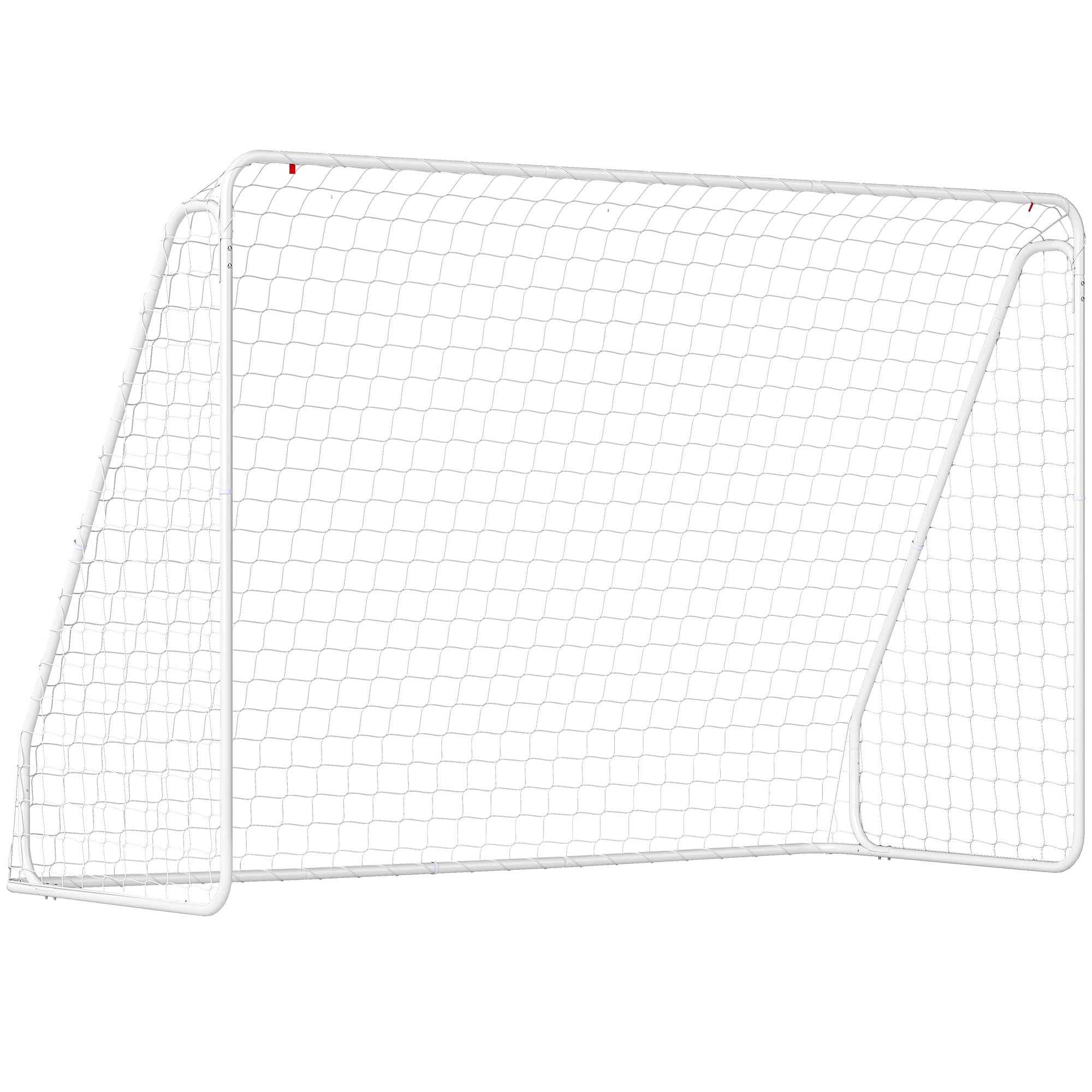 HOMCOM Football Goal for Garden and Park with 6 U-Shaped Pegs, in PE and Epoxy Metal, 301x120x200 cm, White