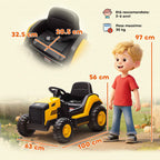 AIYAPLAY Electric Ride-On Toy Car for Children 3-6 Years, Official CAT Brand, 12V, Manual and Remote Control, Yellow