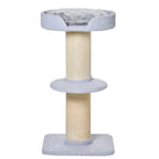 Cat Scratching Post with Bed, Plush Cover and Sisal Pole, 45x45x91cm, Blue - Borge' Group Limited