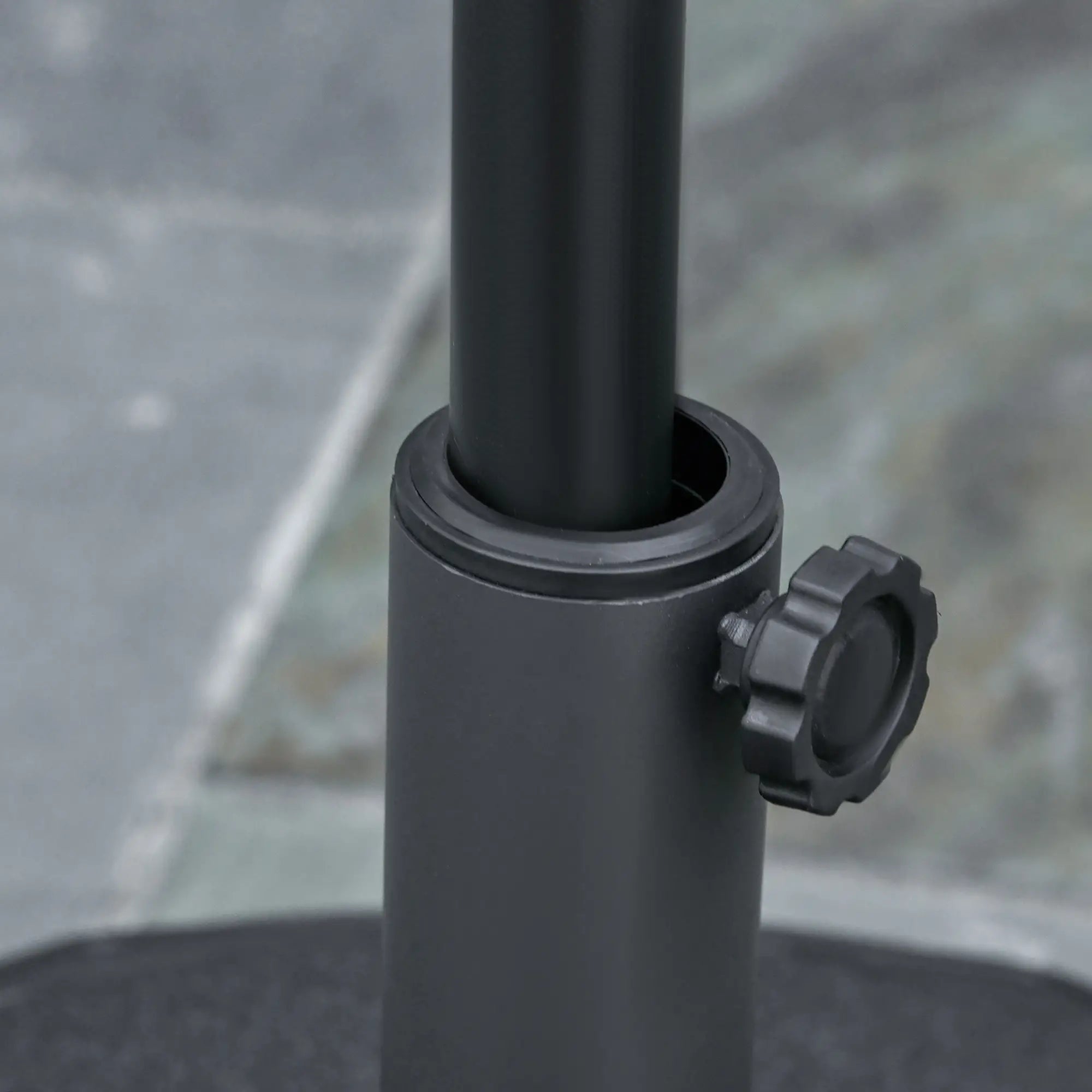 Round Umbrella Base Ø55cm Plastic 30kg for Ø38-48mm Poles, Black - Borge' Group Limited