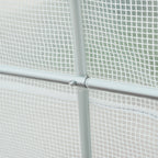 Outsunny 4.5x2x2m Tunnel Greenhouse with PE Cover and Metal Tubes, White
