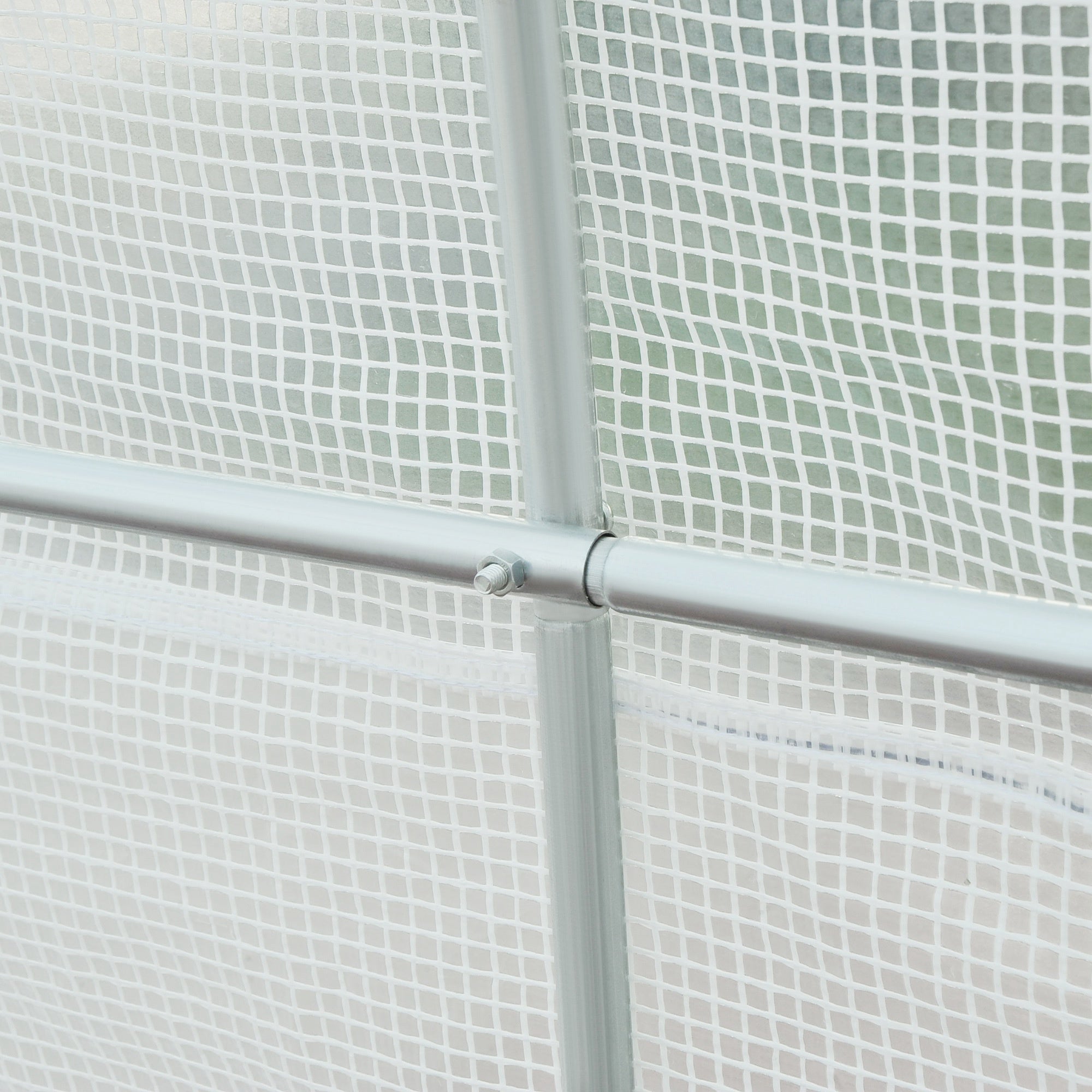 Outsunny 4.5x2x2m Tunnel Greenhouse with PE Cover and Metal Tubes, White