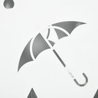 Metal Umbrella Stand with 4 Hooks and Drip Tray, 15.5x15. 5x41cm, White