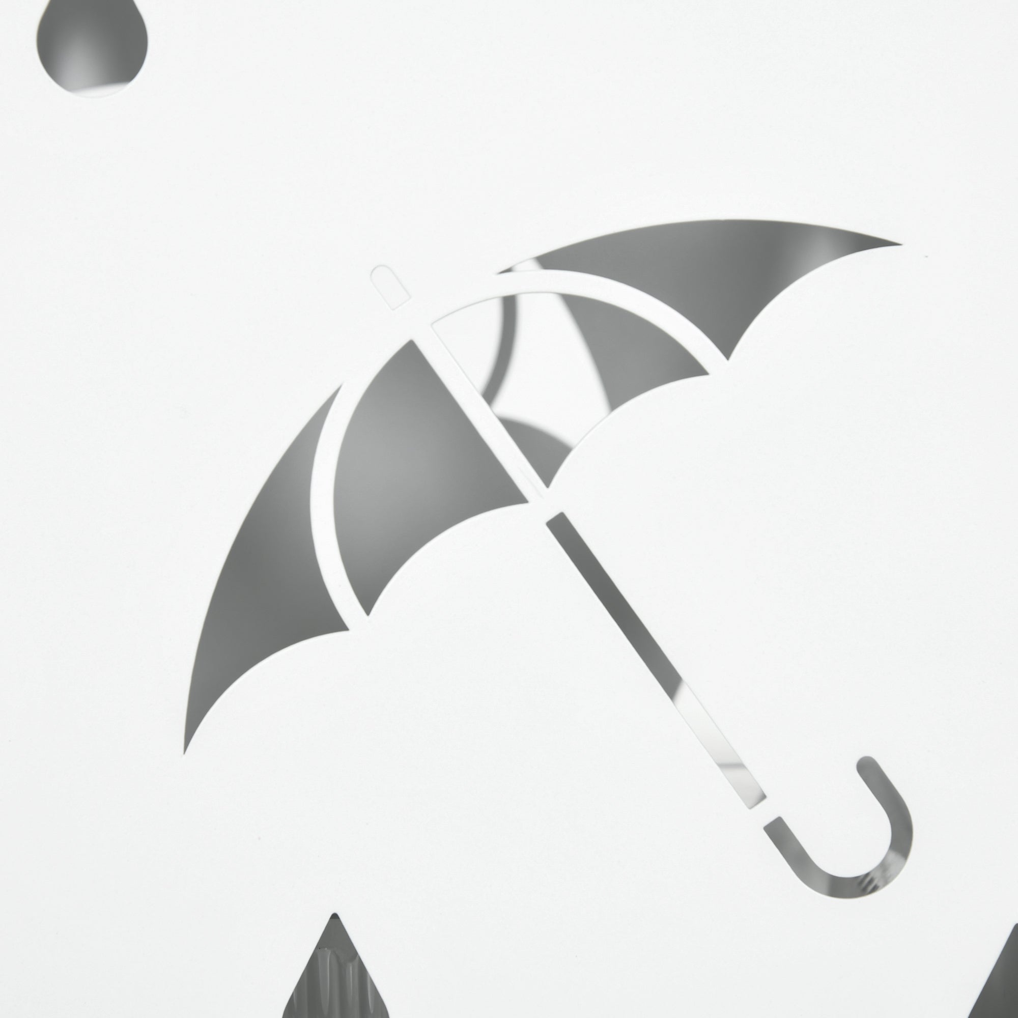 Metal Umbrella Stand with 4 Hooks and Drip Tray, 15.5x15. 5x41cm, White