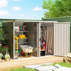 Outsunny Galvanized Steel Garden Shed, Lockable Door, 231 x 125 x 162 cm, Grey