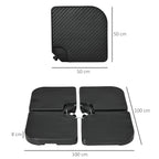 Parasol Base set of 4 Stackable Pieces with Integrated Handles, in HDPE, 99.7x99.7x8.3 cm, Black