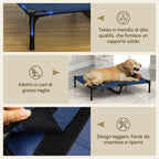 Raised Dog Bed with 600D Mesh Fabric, Travel Bed for Large Dogs up to 30kg, 91.5x76.2x18 cm, Blue