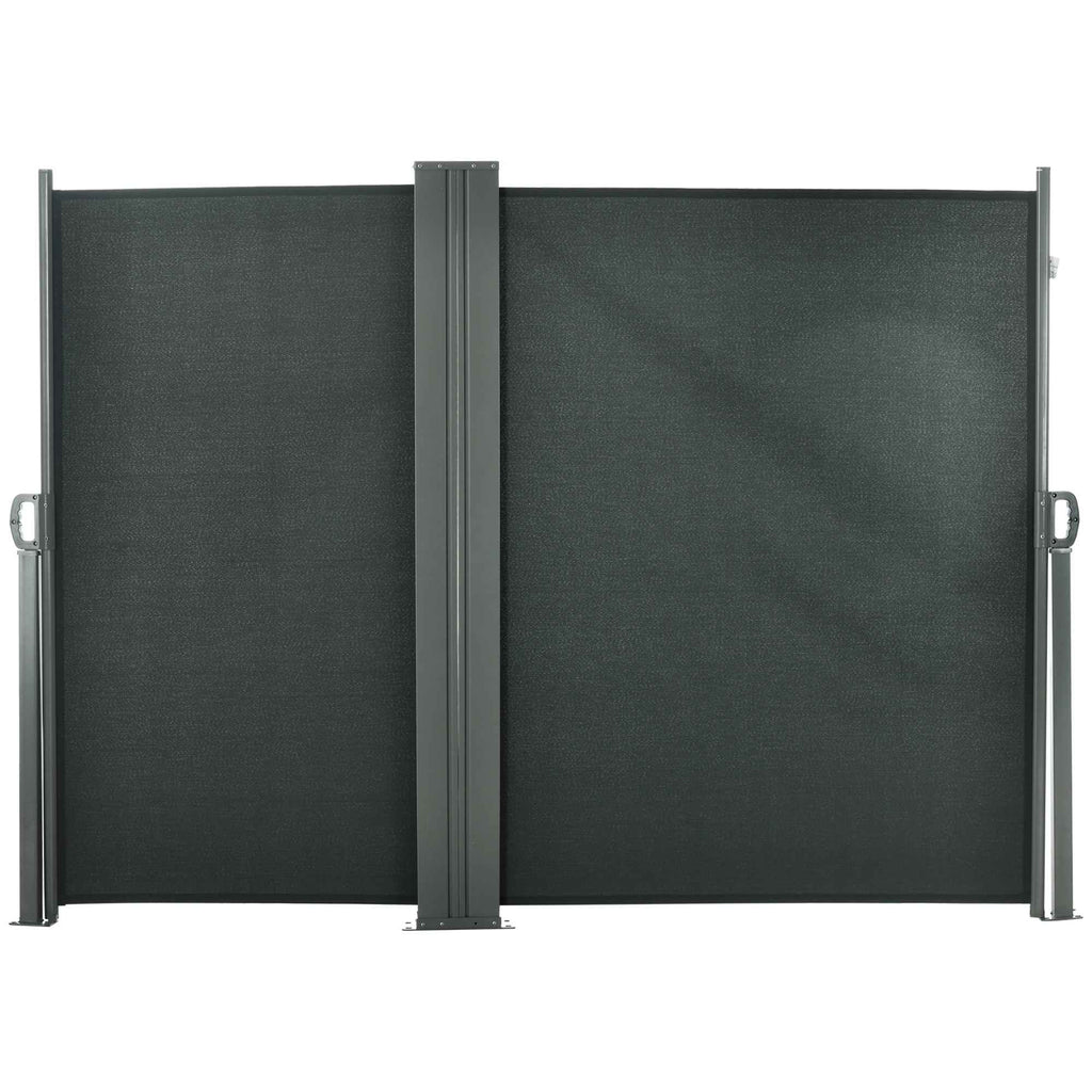 Outsunny Adjustable UV-Resistant Garden Divider with Handle, Metal and 180g/m² Polyester, 600x180cm, Grey
