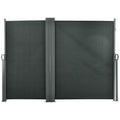 Outsunny Adjustable UV-Resistant Garden Divider with Handle, Metal and 180g/m² Polyester, 600x180cm, Grey