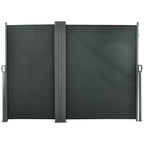 Outsunny Adjustable UV-Resistant Garden Divider with Handle, Metal and 180g/m² Polyester, 600x180cm, Grey