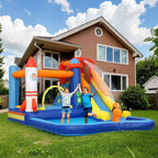 5-in-1 Inflatable Water Park Castle, 360x250x195cm, Multicolor
