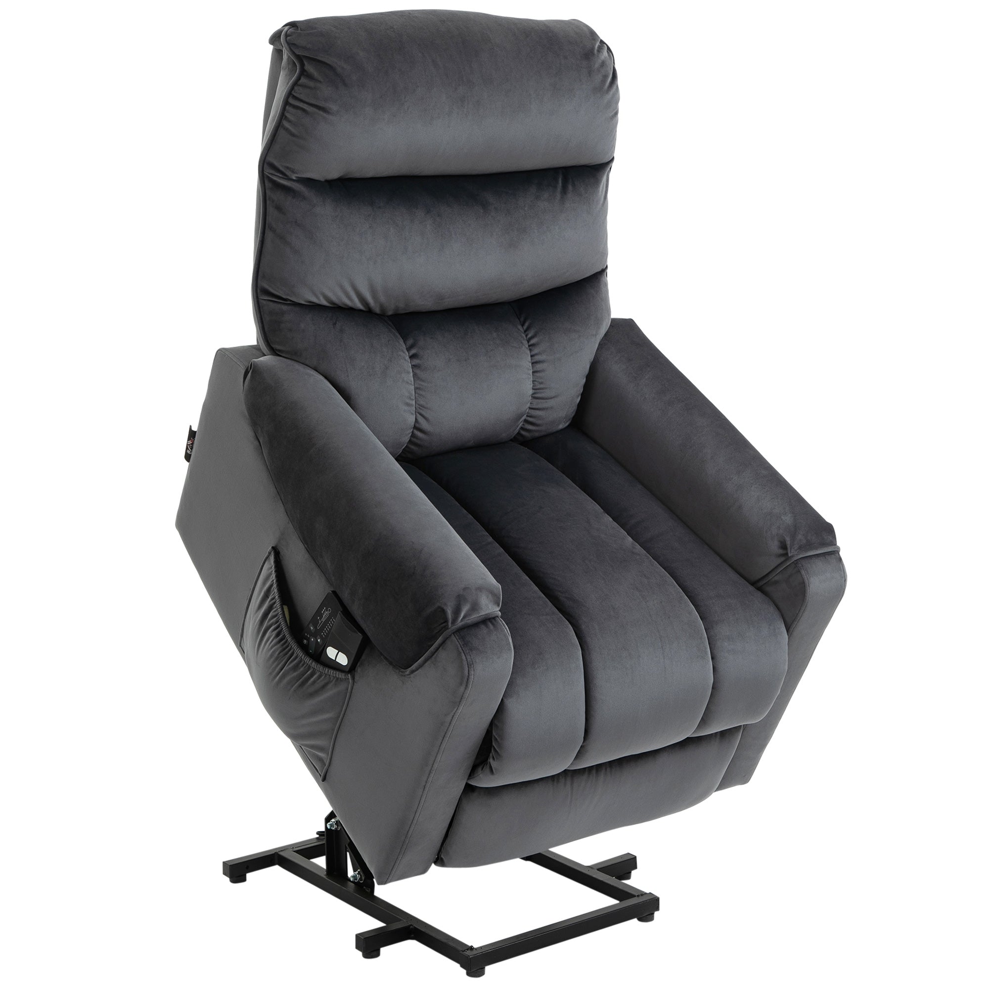 Reclining Relax Chair, 135 ° Massage and Lift with Remote Control, 79x97x103cm, Grey - Borgè