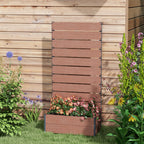 Outdoor Planter with Slatted Espalier for Climbing Plants, 72x38x150cm, Light Brown - Borgè