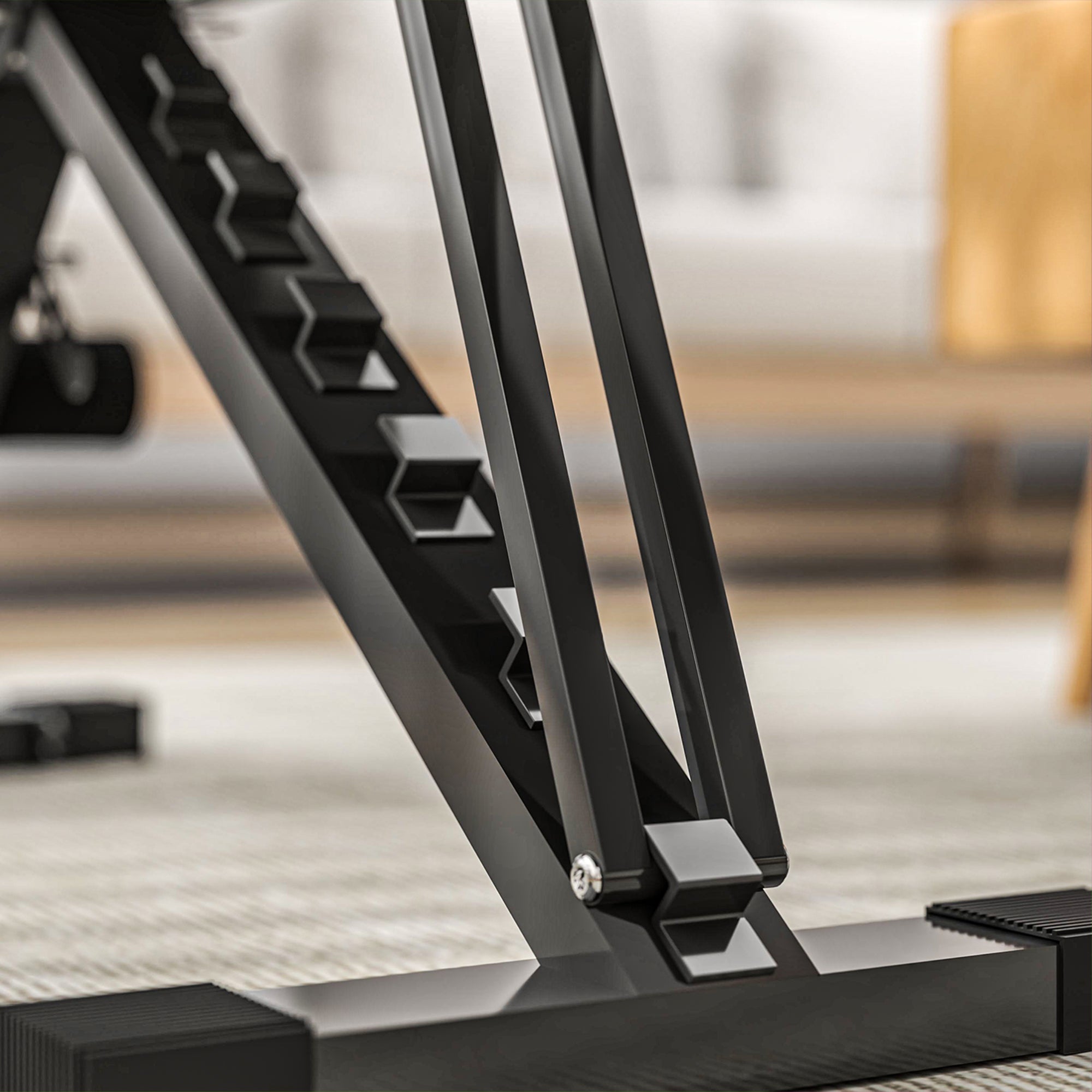 SPORTNOW Folding Gym Bench, Multifunctional Incline Abdominal Bench with 6-Level Adjustable Backrest, Black