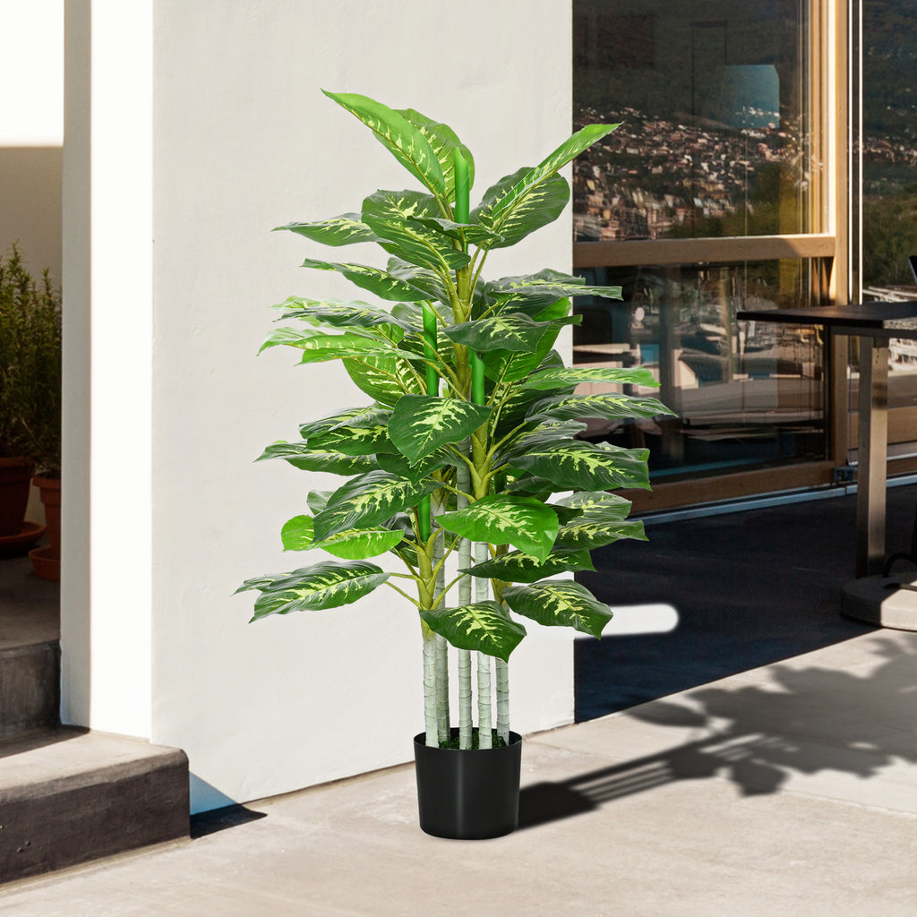 Decorative Artificial Plant 120 cm Tall with Black Pot for Indoor and Outdoor