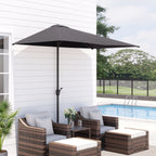 Space-saving Mezzaluna Wall Parasol with Crank Opening, Grey - Borgè