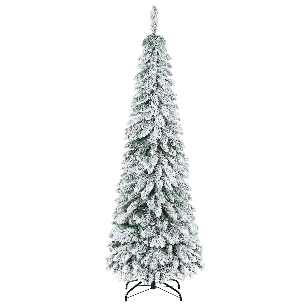 180cm Snowy Christmas Tree with 523 Branches and Steel Base for Indoors