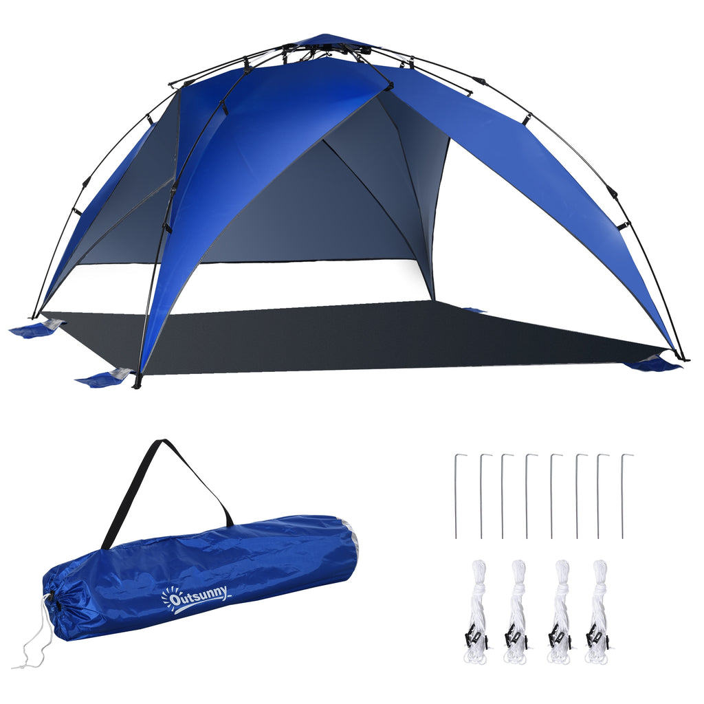 Pop Up Beach Tent for 4-6 People with UV Protection, Carry Bag, 247x247x145cm, Blue