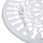 3-Piece Garden Set in Aluminum with 2 Chairs 42.5x47.5x89 cm and Round Table Ø60x67 cm, White - Borgè